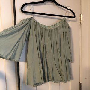 Strapless green top